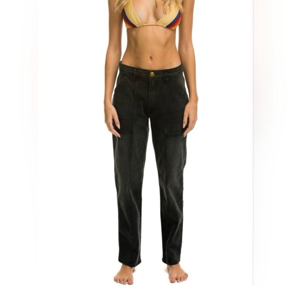 Aviator Nation Jessica Jean High Rise -Vintage Black Size 28